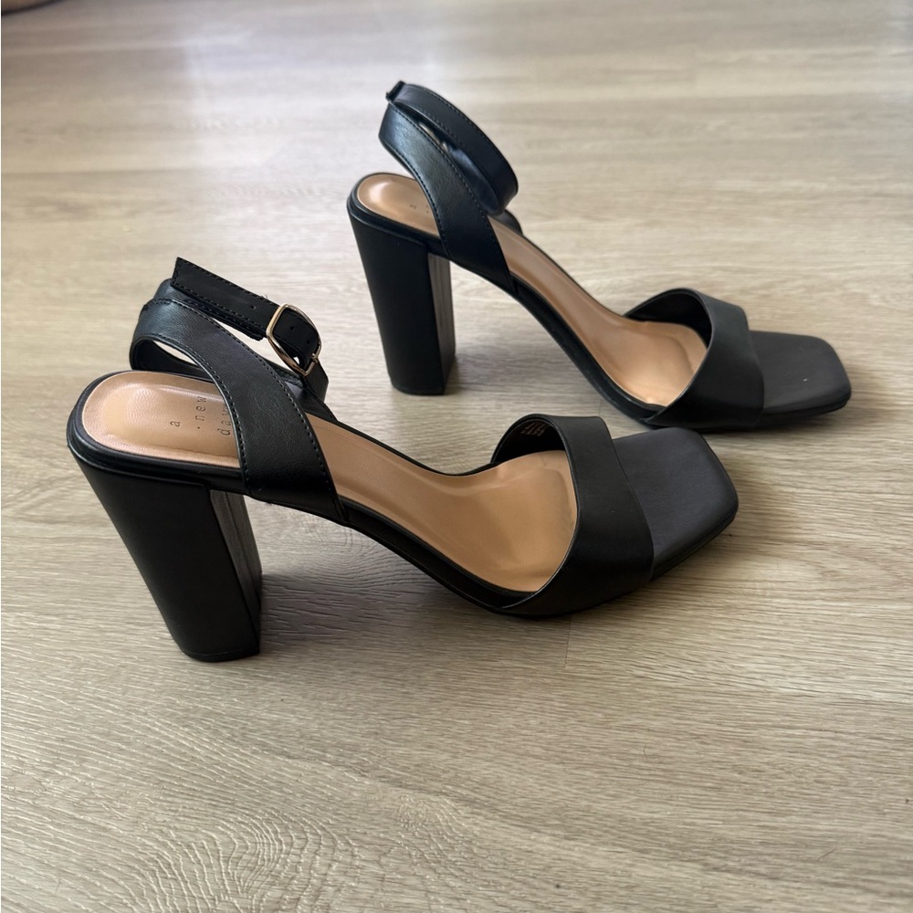 Women's Haley Ankle Strap Single Band Heels with Memory Foam Insole - A New Day